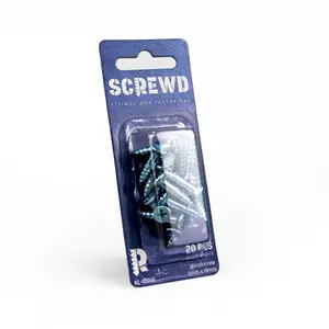 SCREWD Woodscrew for Crafts, DIY, Hobbies and Construction - 5mm x 19mm - Pack of 60