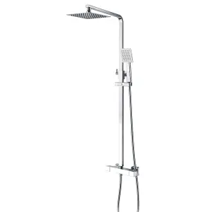 Niagara Observa Thermostatic Shower Set Chrome Square Mixer Twin Head Rainfall