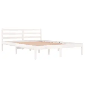 Berkfield Day Bed Solid Wood Pine 140x200 cm Double White