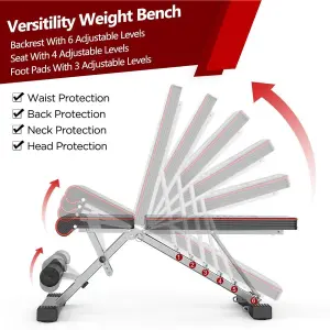 Adjustable Weight Bench, 300KG Foldable Workout Bench