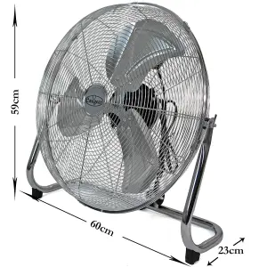 Metal Floor Fan 20" High Velocity 3 Speed Control Air Cooling Gym Home Workshop