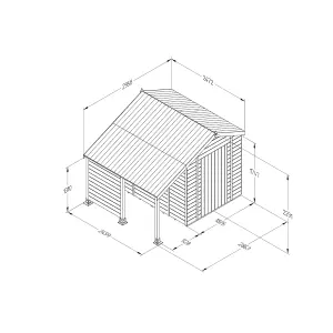 Forest Garden Timberdale log store 8x6 ft Apex Wooden Shed with floor - Assembly service included