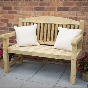 Forest Garden Harvington Natural timber Wooden Non-foldable Bench 123cm(W) 96cm(H)