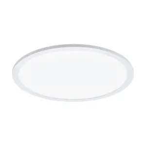 Flush Ceiling Light Colour White Shade White Plastic Bulb LED 19.5W Included