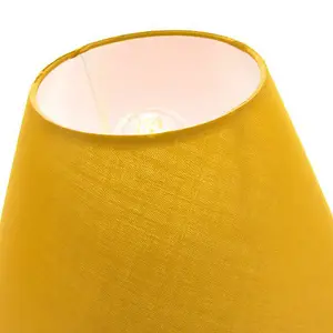 Traditional 12 Ochre Cotton Coolie Lampshade Suitable for Table Lamp or Pendant