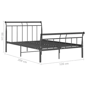 Berkfield Bed Frame Black Metal 120x200 cm