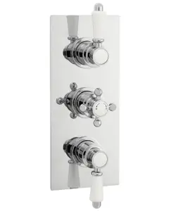 Traditional Concealed Triple Thermostatic Shower Valve (2 Outlets) - Chrome - Balterley