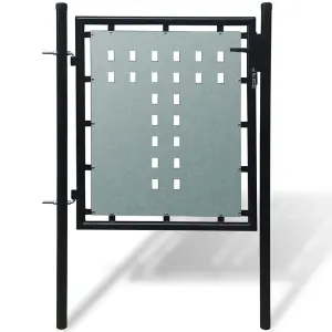 Berkfield Black Single Door Fence Gate 100 x 125 cm