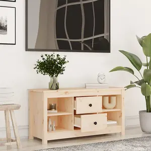 Berkfield TV Cabinet 103x36.5x52 cm Solid Wood Pine