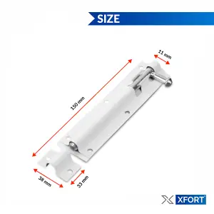 XFORT 2 Pack Tower Bolt White 150mm (6")