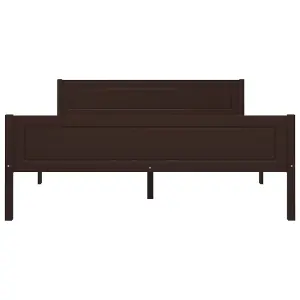 Berkfield Bed Frame Solid Pinewood Dark Brown 160x200 cm