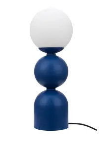 GoodHome Winterton Round globe Straight Matt Blue Paint effect Table lamp