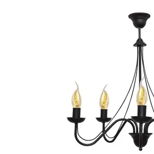 Luminosa Malbo Multi Arm Pendant Ceiling Light Black 60cm