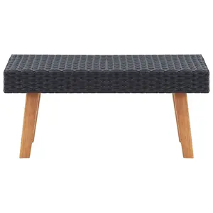 Berkfield Garden Coffee Table Poly Rattan Black