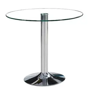 Dante Clear Glass Dining Table With 4 Bucketeer Black Chairs