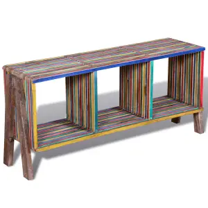 TV Cabinet with 3 Shelves Stackable Reclaimed Teak Colourful