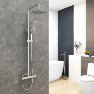 SKY Bathroom 3-spray pattern Chrome Thermostatic Shower kit