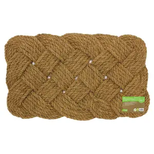 JVL Eco Friendly Woven Rope Coir Scraper Doormat 45x75cm