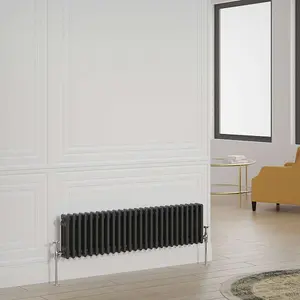 G-Rad Black Triple Column Horizontal Radiator - (H) 300 x (W) 1175mm