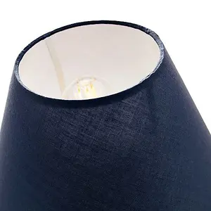 12 Midnight Blue Cotton Coolie Lampshade Suitable for Table Lamp or Pendant