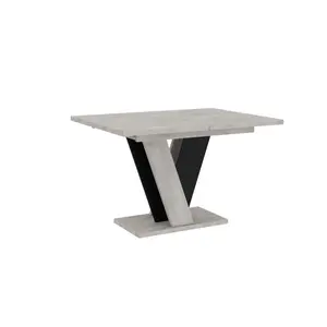 Extendable Dining Table Ameila Light Grey/Black