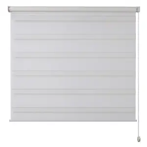 Elin Corded White Striped Day & night Roller Blind (W)120cm (L)180cm