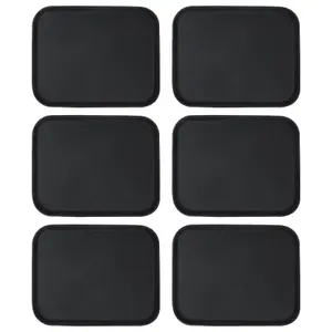 Rectangle Non-Slip Serving Trays - 45.5cm x 35.5cm - Black - Pack of 6