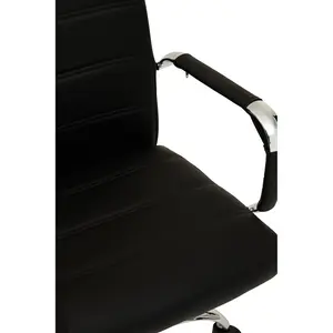 Interiors by Premier Brent Black Leather Effect And Chrome Home Office Chair