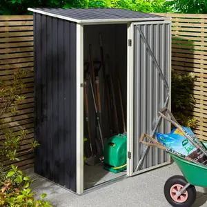 Trentvale 5X3 Metal Pent Shed Dark Grey Dark Grey