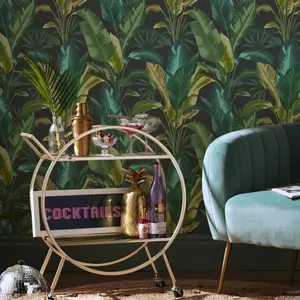 Envy Leaf It Out Twilight Tropical Smooth Wallpaper Sample