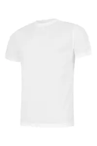 Uneek - Unisex Ultra Cool T Shirt - 100% Polyester Textured Breathable Fabric with Wic - White - Size XS