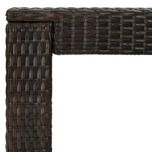 Berkfield Garden Bar Table Brown 100x60.5x110.5 cm Poly Rattan