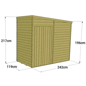 Store More Tongue and Groove Pent Shed - 4x8 Windowless