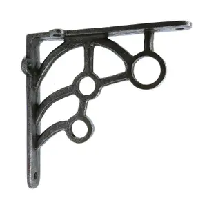 Oakcrafts - Pair of BEVERLEY Antique Cast Iron Shelf Brackets - 150mm x 150mm