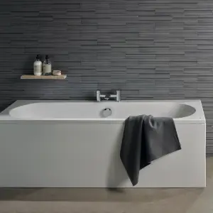 Ideal Standard Tesi White Rectangular Square Bath Double ended Bath with 0 Tap holes (L)169.5cm (W)69.5cm