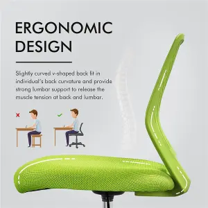 Yaheetech Ergonomic Armless Mesh Office Chair - Green