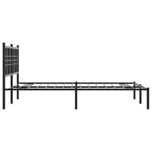 Berkfield Metal Bed Frame without Mattress with Headboard Black 120x190cm