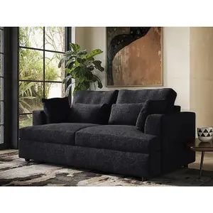 Solace+Co Drew 2 Seater Chenille Sofa - Charcoal