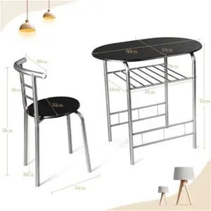 Costway Small Table And 2 Chairs 3Pcs Bar Kitchen Dining Breakfast Furniture Set W/ Shelf