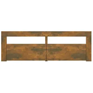 Berkfield TV Cabinet with LED Lights Smoked Oak 120x35x40 cm