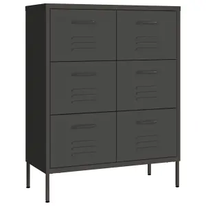 Berkfield Drawer Cabinet Anthracite 80x35x101.5 cm Steel