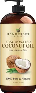 Handcraft Blends Fractionated Coconut Oil - 473 Ml - 100% Pure And Natural - Premium Grade Carrier Oil - Hair And Body Oil - Massage Oil -