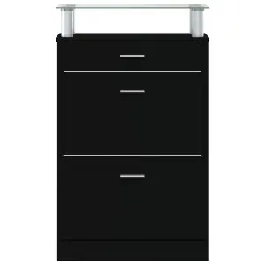 Berkfield Shoe Cabinet Black 63x24x104 cm Engineered Wood