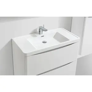 Stanhope 900mm Single Bathroom Vanity with Semi-Recessed Resin Basin Gloss White