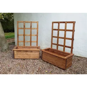 Traditional Large Kensington Wooden Planter x 2