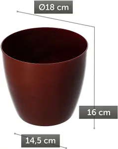 Flower Pots 6 Colours 4 sizes Marble Plastic Plant Pots Planter Deco Round Deco Red 18cm