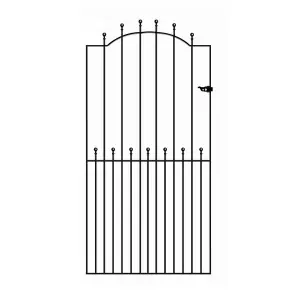 MANA Ball Top Tall Bow Top Metal Garden Gate 1067mm GAP x 1940mm High MAZP34