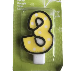 Amscan Polka Dot 3rd Birthday Candle Yellow/White/Black (One Size)