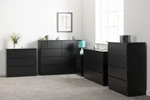 Malvern 6 Drawer Chest Black Recessed Handles