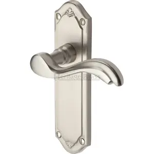 Heritage Door Handle Lever Latch Lisboa Design (Set of 2) Satin Chrome